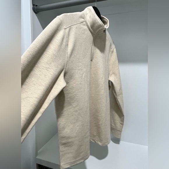 New J.CREW Mens M Seaboard Soft-Knit Half-Zip Pullover Heather Ecru $98 BV897 - Picture 6 of 11